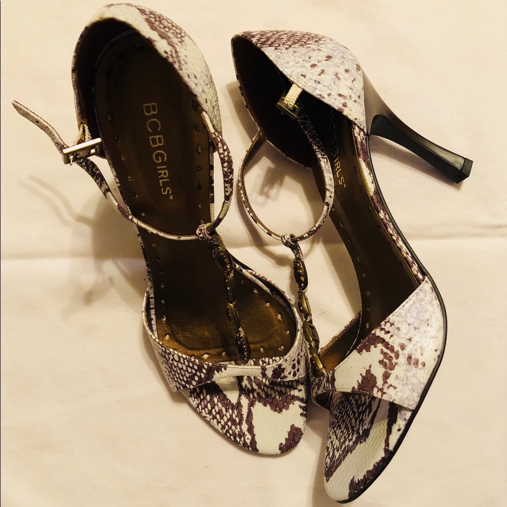 BCBG Snakeskin Heels